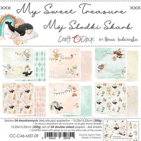 CRAFT O'CLOCK - PAD CARTE 15X15 - MY SWEET TREASURE - CC-C46-MST-09