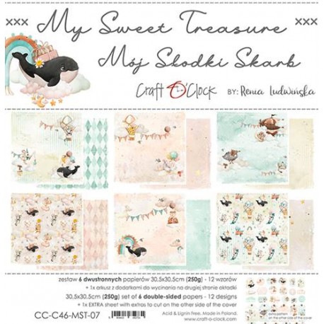 CRAFT O'CLOCK - PAD CARTE 30X30 - MY SWEET TREASURE - CC-C46-MST-07