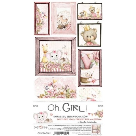 CRAFT O'CLOCK - PAD CARTE 15X30 - OH, GIRL!  - CC-C54-OG-09