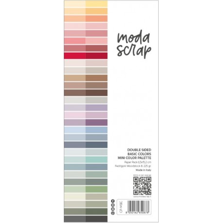 MODASCRAP - KIT MINI COLOR PALETTE DOUBLE SIDED BASIC COLORS - 6" x 12" - CP-MBC