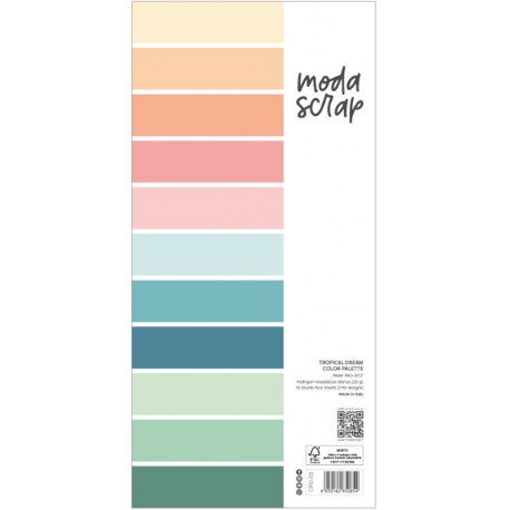 MODASCRAP - PAPER PACK - TROPICAL DREAM COLOR PALETTE - 6" x 12" - CP10-TD