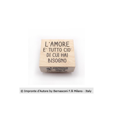 Impronte d'Autore - Timbro in Legno - L'AMORE E' TUTTO - 2585-O