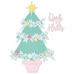 SIZZIX - Fustella Thinlits - ALBERO DI NATALE DECORATO - 665707