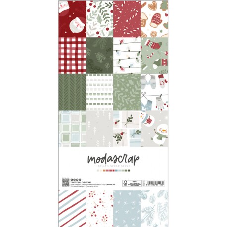 MODASCRAP - PAPER PACK - TRADITIONAL CHRISTMAS  - 6" x 12" - TRXPP6