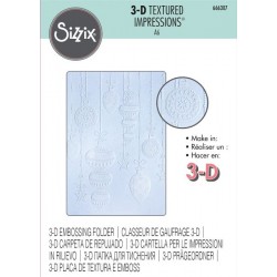 SIZZIX - 3-D Textured Impressions Embossing Folder Sparkly Ornaments - 666307