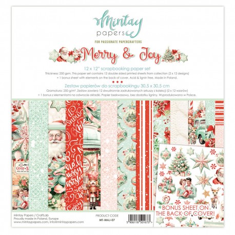 Mintay Papers -MERRY & JOY - KIT CARTE -30x30 cm (12"x12") - MT-MAJ-07