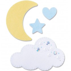 SIZZIX -Fustella e Timbro - MOON & CLOUD - 665963