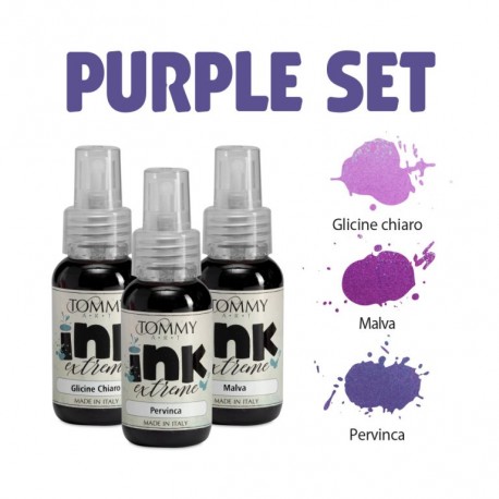 TOMMY - Purple set – 3 ink extreme 50ml – Malva – Glicine Chiaro – Pervinca + corso online - IKSET04