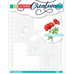 La Coppia Creativa - Stencil - DUE PAPAVERI - P-544