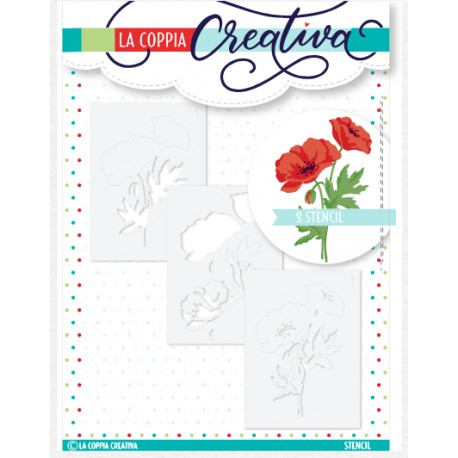 La Coppia Creativa - Stencil - DUE PAPAVERI - P-544