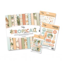 Tommy - Bundle Tropical Vibes + 1 pad di carta + 1 Journaling book – 1 Puffy Stickers – 1 Die cuts