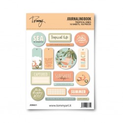 TOMMY-  Journaling BOOK -Tropical vibes – 10 pagine 15×21 cm – 102 decori