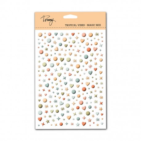 TOMMY - ABBELLIMENTI -Puffy Stickers – Tropical vibes Magic mix – formato A5 - PST0002