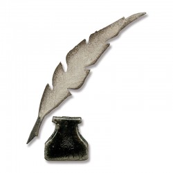 Fustella Sizzix M&S Mini Feather & Inkwell