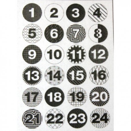 Bottoni Rico Design in metallo - Calendario Avvento bianco/nero