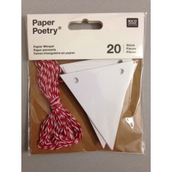 Kit Tags Paper Poetry Rico Design - Pennants White