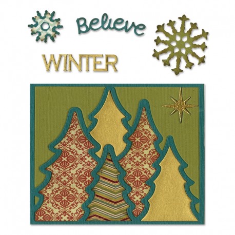 Fustella Sizzix Thinlits - Card Front, Winter