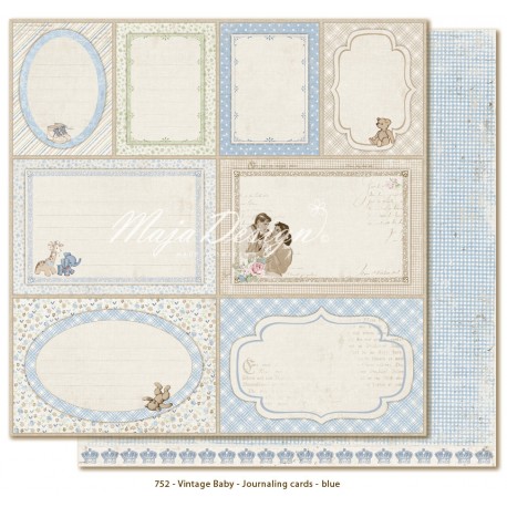 Carta Maja Design - Vintage Baby - Journaling Cards - Blue