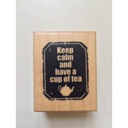 Timbro Legno Artemio - Keep Calm and Have a Cup of Tea