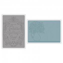 Embossing Folder -  Flowers & Perfume Label Set