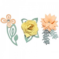 Fustella Sizzix Thinlits Plus - Love Birds 3-D Floral