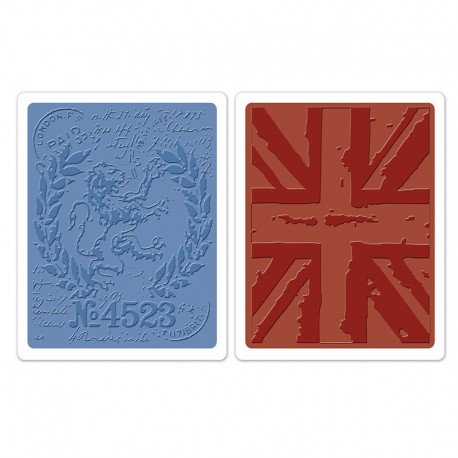 Embossing Folder Tim Holtz  -  London Icons & Union Jack Set